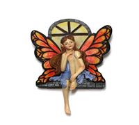 FLEXMAN Garden Fairy Statue, 13.5X3x16cm Glow in The Dark Resin Fairy Figurine Wall Art Sculpture Fairy Out The Window Tree Cougger pour Le Porche de Jardin de Pelouse de Patio