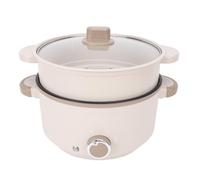 FLEXMAN Hot Pot Électrique 800W, 3L 3Vitesses Réglables Anti Brûlure Anti Adhésif Cuiseur Ramen Électrique Multifonctionnel avec Panier Vapeur pour Nouilles Steak Pâtes Shabu Shabu