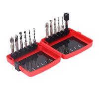 FLEXMAN Lot de 12 Forets HHS, Tige 1/4 Po, Longueur 60 mm, Acier Rapide, 6 Forets à 3 Points, Pointe Brad, 5 Forets Hexagonaux pour le Travail du Bois