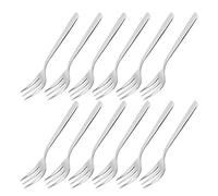 FLEXMAN Lot de 12 Fourchettes à Dessert, 14 cm en Acier Inoxydable, Fourchettes à Apéritif à 3 Dents, Dégustation Multifonctionnelle, Apéritif, Gâteau, Dessert, Salade, Fourchette