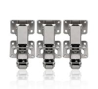 FLEXMAN Lot de 3 Charnières Dissimulées, Charnière Porte Placard en Inox 165~180 Degrés, Charniere Porte Cuisine pour Armoire, Sans Ouverture pour Portes d'Armoires Cuisine, Armoires TV, Bibliothèques