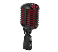 flexman Microphone Vocal Dynamique Rétro Classique, Angle de Ramassage Cardioïde de Style Vintage Micro Réglable avec Une Femelle XLR à 6,35 mm Boîte de Stockage de Câble (Noir)