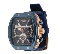 flexman Montre à Quartz Analogique pour Hommes, Grande Sangle de Bracelet en Silicone en Silicone Fashion Multifinection sur Le Bracelet avec Une Fonction Lumineuse de Date (Blue)