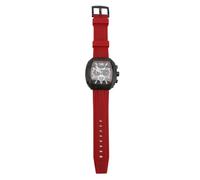 flexman Montre à Quartz Analogique pour Hommes, Grande Sangle de Bracelet en Silicone en Silicone Fashion Multifinection sur Le Bracelet avec Une Fonction Lumineuse de Date (Red)