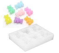 FLEXMAN Moule à Fondant en Silicone Ours, 2,5 * 2,3 * 1,2 cm Moule à Ours gommeux en Silicone, Moule d'argile de Savon au Chocolat de gâteau de Bonbons réutilisable Fait à la Main