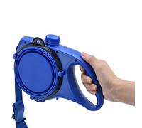 FLEXMAN Pet Lash, Multifonction Non Rétractable Multifonction Durable Dog Walking Lash Suits avec Bol Amovible, Laisse de Petit Chien Ergonomique pour Extérieur (Bleu)