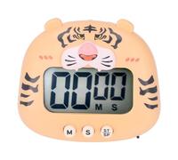 FLEXMAN Petit Minuteur Cuisine Numérique, Compte à Rebours Magnétique avec Support, Fonction Chronométrage, Minuterie Cuisine Numérique Facile à Utiliser pour la Cuisine, Œufs (Tigre Jaune)