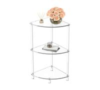 flexman Table d'angle en Acrylique 3 Niveaux, 11,8 X 11,8 X 25,6 Armoire de Tour d'Organisateur de Stockage, Étagère de Côté de Style Moderne Minimaliste pour Les Petits Espaces