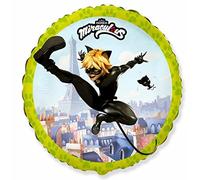 Flexmetal Miraculous Cat Noir Ladybug Ballon en aluminium pour fête à l'air ou à l'hélium - Décoration parfaite pour fête d'anniversaire (chat noir 45,7 cm)