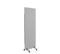 hjh OFFICE 891004 Cloison de Séparation Acoustique Mobiles FLEXMIUT 177 x 60 cm, Panneau Central avec roulettes et Patins, Tissu Gris Clair