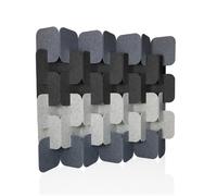 hjh OFFICE Cloison Acoustique 164x174 cm FLEXMIUT Plug Jeu de 6 cloisons Debout Extensibles, Pare-Vue décoratif, Gris/Gris Clair/Gris foncé