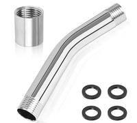 FLEXNOVA Lot de 2 rallonges de pommeau de douche - 1/2" - Bras de douche avec bande d'étanchéité filetée de 2 m et 4 rondelles - Douchette solaire - Pièces de rechange pour pommeau de douche de salle