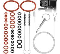 FLEXNOVA Lot de 40 clés à tête ovale avec anneau porte-clés pour machines à café Jura, joints d'étanchéité, kit de brosses de nettoyage pour machines à café Jura/Krups Siziliana/AEG