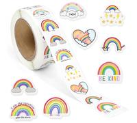 FLEXNOVA Lot de 500 autocollants arc-en-ciel imperméables - Autocollants arc-en-ciel - Autocollants pour enfants - Pour cadeau - Décoration à la main