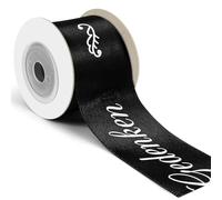 FLEXNOVA Ruban de deuil personnalisé en polyester noir de 40 mm x 5 m - Pour voiture, bouquet de fleurs et couronne de condoléances - Funérailles