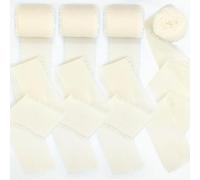 FLEXNOVA Ruban en mousseline de soie 20 m x 40 mm - Beige crème - Large ruban de satin - Ruban décoratif - Pour mariage, baptême, anniversaire, emballage cadeau, festival