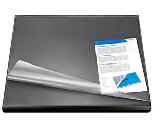 Flexoplan DS Chemin de table avec film transparent et protection des bords Noir 65 x 52 cm