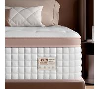 FLEXPEDIC Matelas hybride de 35,6 cm, fermeté moyenne, mousse à mémoire de forme en gel et ressorts intérieurs, dans une boîte, isolation des mouvements, matelas à fermeté moyenne, soulagement de la