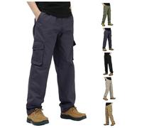 Flexrover - Ultra Comfort Flex Fit Cargo Pants for Men, High-Rise Multi-Pocket Durable Cotton Trousers for Work and Outdoor