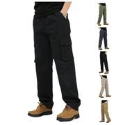 Flexrover - Ultra Comfort Flex Fit Cargo Pants for Men, High-Rise Multi-Pocket Durable Cotton Trousers for Work and Outdoor