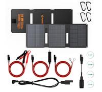 Flexsolar Chargeur de batterie solaire de voiture 15 W - Panneau solaire étanche IP67 - Chargeur de batterie portable avec câble de raccordement SAE USB CC - Pour voiture, bateau, moto, remorque, etc