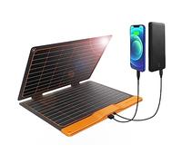 FlexSolar Chargeur de panneau solaire portable de 20 W pour le camping, USB-A QC3.0 USB-C étanche et pliable pour téléphones portables, ordinateurs portables, banque d'alimentation, randonnée, pêche