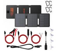 Flexsolar Panneau solaire 28 W,chargeur de batterie solaire portable 12 V | panneau solaire chargeur de batterie avec câble de raccordement SAE USB DC pour voiture, bateau, moto, remorque, etc
