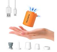 FLEXTAIL Pompe à air portable, mini pompe de camping avec lumière, chargement USB-C, idéale pour les coussinets de couchage, matelas de lit pneumatique, sacs sous vide White with Light