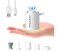 FLEXTAILGEAR Mini Pump Pro, Pompe Électrique Portable Ultraléger, Lampe Camping 3 Luminosités, Débit d'air 180L/min, Batterie Rechargeable, Matelas Gonflable, Anneau de Natation, Sac sous Vide