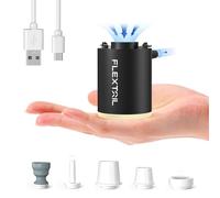 FLEXTAILGEAR Mini Pump Pro, Pompe Électrique Portable Ultraléger, Lampe Camping 3 Luminosités, Débit d'air 180L/min, Batterie Rechargeable, Matelas Gonflable, Anneau de Natation, Sac sous Vide