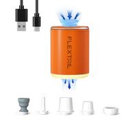 FLEXTAILGEAR Tiny Pump 2X, Pompe à Air Électrique Portable Gonfleur/Dégonfleur, Lampe Camping Rechargeable, Lampe de Camping 3 Luminosités, Conception Magnétique, Matelas Gonflable, Sac sous Vide