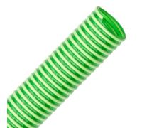 FLEXTUBE GR Ø 25mm (1") Longueur 50m Tuyau spirale en PVC comme tuyau d'aspiration et de refoulement, poids moyen, flexible, vert, transparent