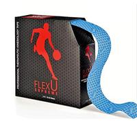 FLEXU Kinesiologie-Tape Ruban en Vrac 35 mètres continus ou 140 Bandes prédécoupées (Bleu continu)