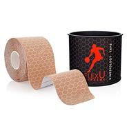 FLEXU Ruban de kinésiologie Rouleau Unique (prédécoupé ou continu) ; Propriétés avancées de résistance et de flexibilité ; Récupération thérapeutique Plus Durable ; Bande de Sport (Beige prédécoupé)
