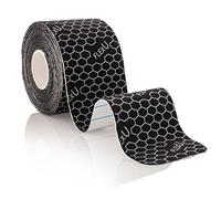 FLEXU Ruban de kinésiologie Rouleau Unique (prédécoupé ou continu) ; Propriétés avancées de résistance et de flexibilité ; Récupération thérapeutique Plus Durable ; Bande de Sport (Noir Non coupé)