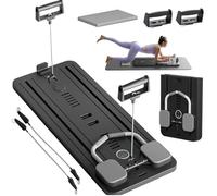 FlexuraFit Pliable Roue Abdominale Planche Pilates Board Pilates Reformer Machine Set Planche Abdominale Rebond Automatique Core Trainer Abdo Roller Board(Noir sans Poignée)