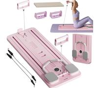 FlexuraFit Pliable Roue Abdominale Planche Pilates Board Pilates Reformer Machine Set Planche Abdominale Rebond Automatique Core Trainer Abdo Roller Board(Rose sans poignée)