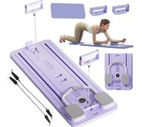FlexuraFit Pliable Roue Abdominale Planche Pilates Board Pilates Reformer Machine Set Planche Abdominale Rebond Automatique Core Trainer Abdo Roller Board(Violet sans Poignée)