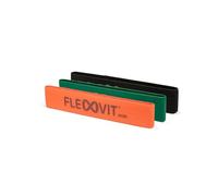 FLEXVIT Lot de 3 Mini Bandes Athletic (Orange, Vert, Noir) - Bandes de résistance pour stabilisation, étirement et mobilisation. Différentes épaisseurs, pour débutants et Professionnels, lavables.