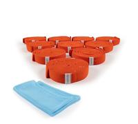 FLEXVIT Multi Lot de 10 Orange - Bandes avec poignées pour entraînement Complet, Légère (1/4), Oeko-Tex, Made in Germany