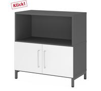 FlexWall | 2 HC | Portes + corps | avec bâti de socle - Graphite/Blanc