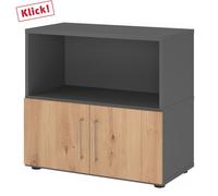 FlexWall | 2 HC | Portes + corps | avec pieds réglables - Graphite/Chêne Cendré