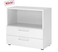 FlexWall | 2 HC | Tiroirs + corps | avec pieds réglables - Blanc/Blanc