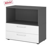 FlexWall | 2 HC | Tiroirs + corps | avec pieds réglables - Graphite/Blanc