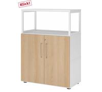 FlexWall | 3 HC | Portes + cadre | avec pieds réglables - Blanc/Chêne