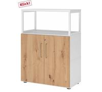 FlexWall | 3 HC | Portes + cadre | avec pieds réglables Blanc/Chêne Cendré