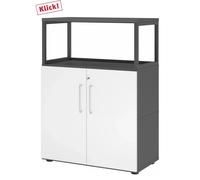 FlexWall | 3 HC | Portes + cadre | avec pieds réglables Graphite/Blanc