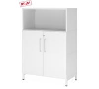 FlexWall | 3 HC | Portes + corps | avec bâti de socle - Blanc/Blanc
