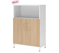 FlexWall | 3 HC | Portes + corps | avec bâti de socle - Blanc/Chêne