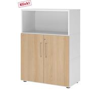 FlexWall | 3 HC | Portes + corps | avec pieds réglables - Blanc/Chêne